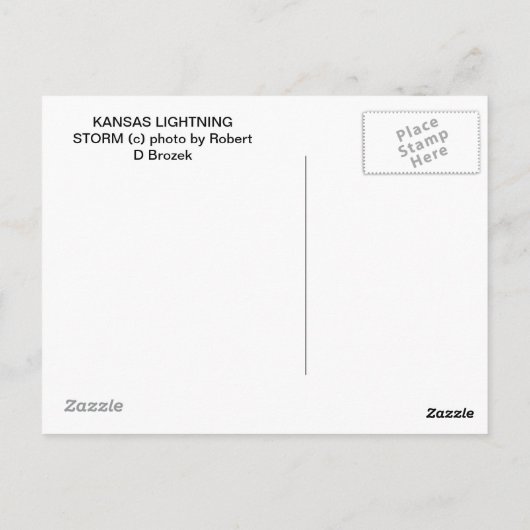 KANSAS LIGHTING STORM BRIEFKAART (Achterkant)