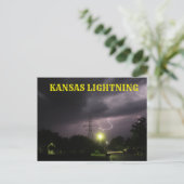 Kansas Lightning over Hutchinson Kansas Post Kaart (Staand voorkant)