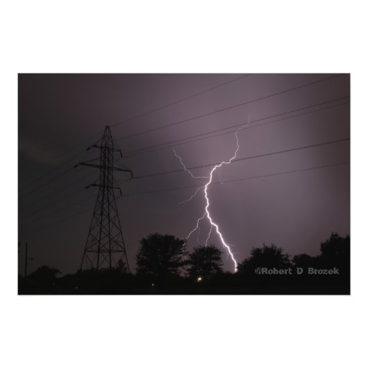 Kansas Lightning Storm Foto Poster. Afdruk (Voorkant)