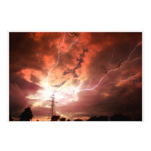 Kansas Lightning Storm PHOTO-UITBREIDING Foto Afdruk