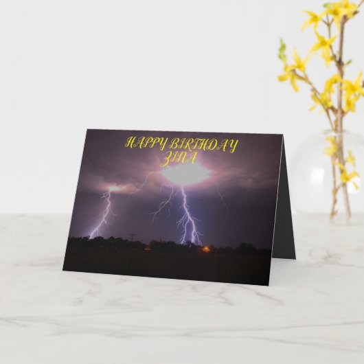 Kansas Lightning Storm Verjaardag Wenskaart Kaart (Gele Bloem)