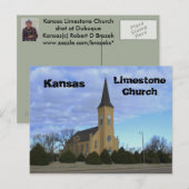 Kansas Limestone Church Post Kaart (Voorkant / Achterkant)
