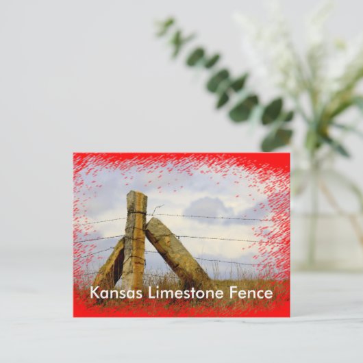 Kansas Limestone Fence Post Card Briefkaart (Staand voorkant)