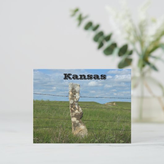 Kansas Limestone Fence Post POST CARD Briefkaart (Staand voorkant)
