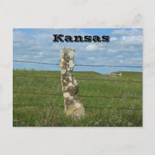 Kansas Limestone Fence Post POST CARD Briefkaart
