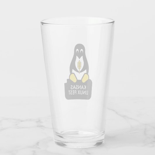 Kansas Linux Fest Beer Glass Glas (Achterkant)