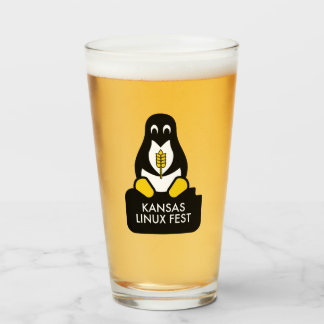 Kansas Linux Fest Beer Glass Glas