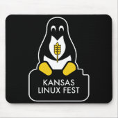 Kansas Linux Fest Muismat Black (Voorkant)