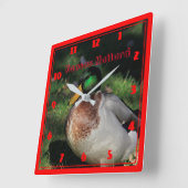 Kansas Mallard Square Wall klok (Hoek)