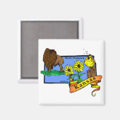 Kansas Map 2 Magneet (Voorkant / Achterkant)
