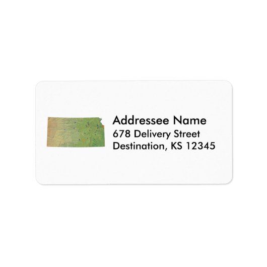 Kansas Map Address Label (Voorkant)