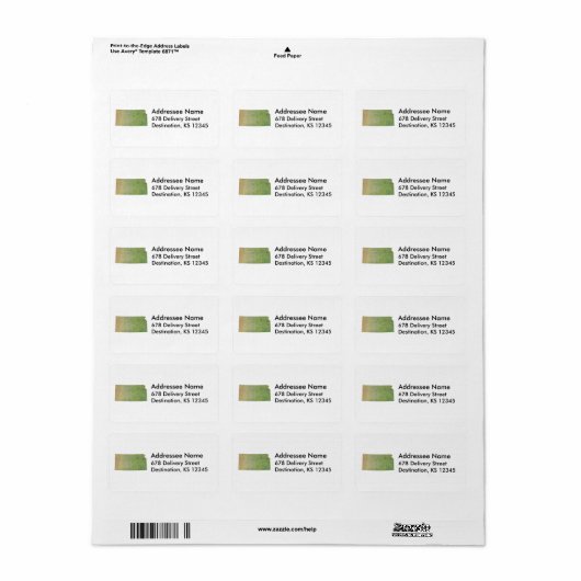 Kansas Map Address Label (Full Sheet)