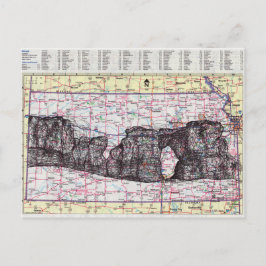 Kansas Map Art Briefkaart