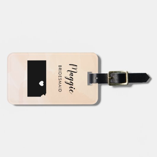 Kansas Map Bagagelabel, Wedding Party Welcome Bagagelabel (Voorkant horizontaal)