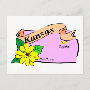 Kansas Map Briefkaart