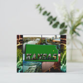 Kansas Map en Foto's Briefkaart (Staand voorkant)