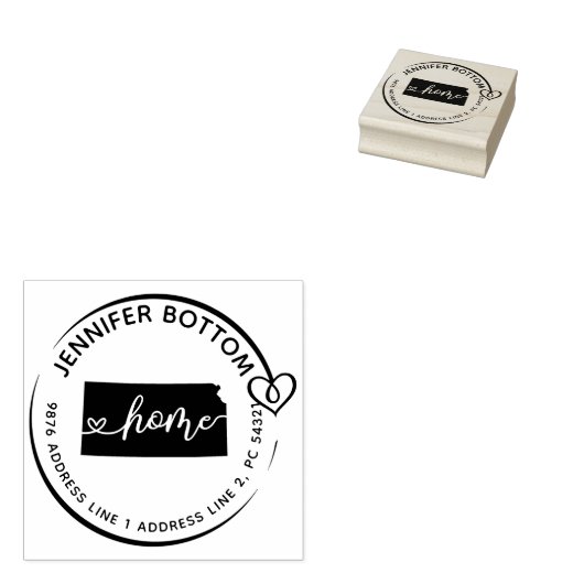 Kansas map logo rubberstempel (Gestempeld)