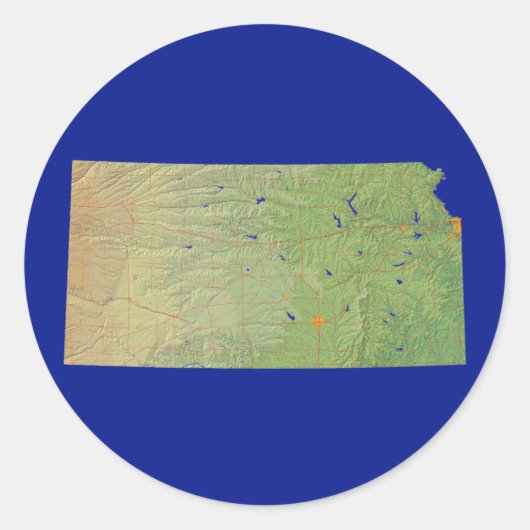 Kansas Map Sticker (Voorkant)