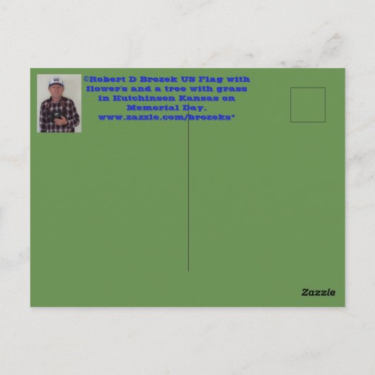 Kansas Memorial Day met Amerikaanse vlag en bloeme Briefkaart (Achterkant)