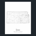 Kansas Minimal Street Map Poster<br><div class="desc">Kansas Minimal Street Map</div>