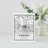 Kansas Missouri USA Travel City Map Briefkaart (Staand voorkant)