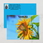 Kansas Monarch Butterfly op een zonnebloem Briefkaart (Voorkant / Achterkant)