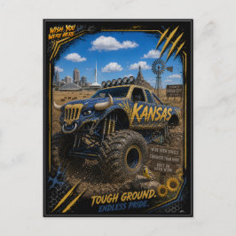 Kansas Monster Truck Off Road Kunst Briefkaart