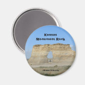 Kansas Monument Rock Round Magnet (Voorkant / Achterkant)