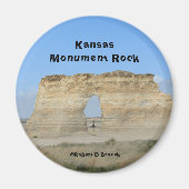 Kansas Monument Rock Round Magnet (Voorkant)