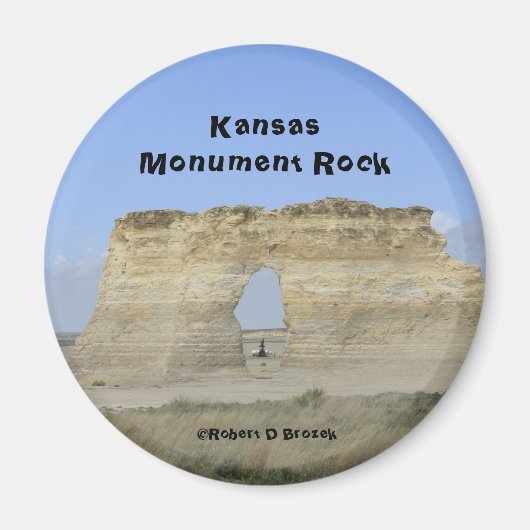Kansas Monument Rock Round Magnet (Voorkant)