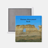 Kansas Monument Rock Square Magnet (Voorkant / Achterkant)