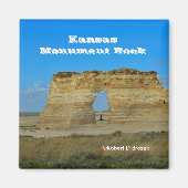 Kansas Monument Rock Square Magnet (Voorkant)