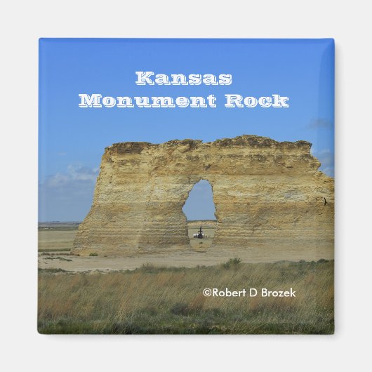 Kansas Monument Rock Square Magnet (Voorkant)