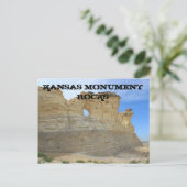 Kansas Monument Rocks met blue sky Post Card Briefkaart (Staand voorkant)