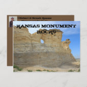 Kansas Monument Rocks met blue sky Post Card Briefkaart (Voorkant / Achterkant)