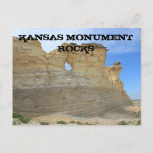 Kansas Monument Rocks met blue sky Post Card Briefkaart
