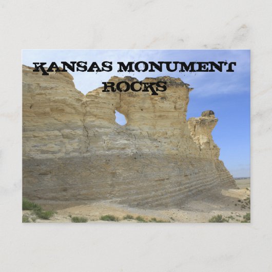 Kansas Monument Rocks met blue sky Post Card Briefkaart (Voorkant)