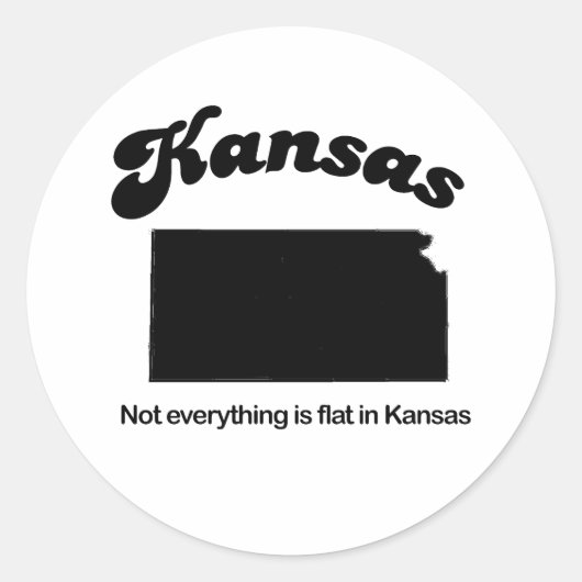 Kansas - Niet alles is vlak Ronde Sticker (Voorkant)