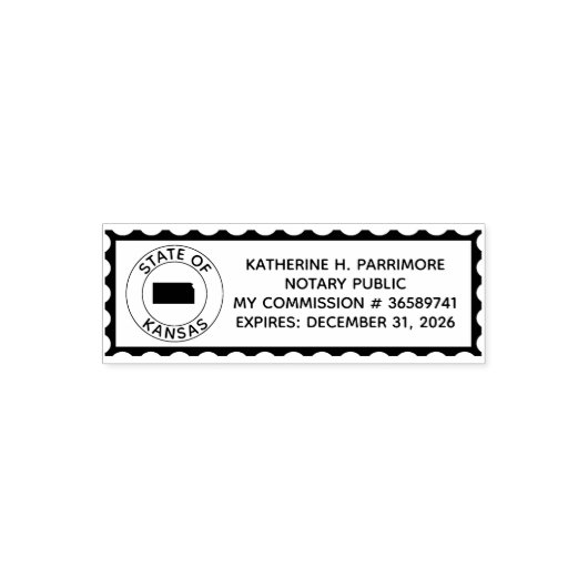 Kansas notaris openbare zelf Inking Rubber Stamp Zelfinktende Stempel (Design)