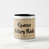 Kansas Notional Public Scroll Feather Quill Tweekleurige Koffiemok (Center)