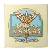 Kansas Nurse Caduceus Tile Tegeltje (Voorkant)