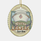 Kansas Nurse Keramisch Ornament (Rechts)