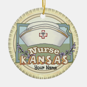 Kansas Nurse Keramisch Ornament