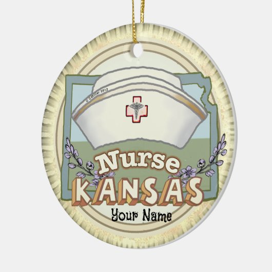 Kansas Nurse Keramisch Ornament (Links)