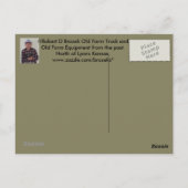 Kansas Old Boerderij Equipment Post Card Briefkaart (Achterkant)