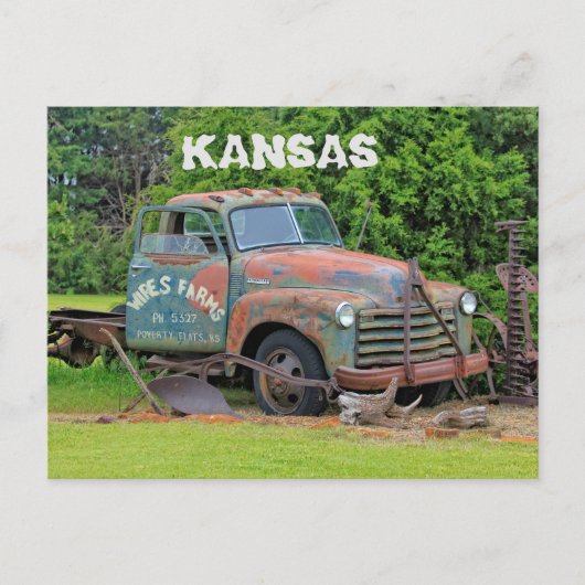 Kansas Old Boerderij Equipment Post Card Briefkaart (Voorkant)