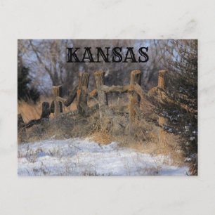 Kansas Old Wooden Fence Post Kaart