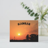 Kansas Oranje Sunset met Power Line Post Kaart (Staand voorkant)