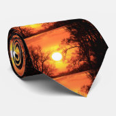 Kansas Oranje Sunset Stropdas met boomstructuur (Opgerold)