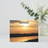Kansas Oranje Sunset w Reflection Post Kaart (Staand voorkant)